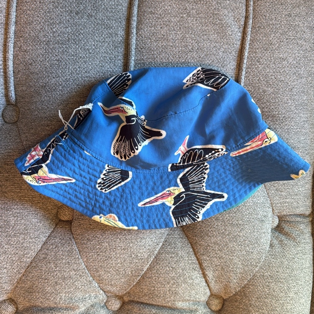 Patagonia Baby Sun Bucket Hat Sz 12-24 Months Amigos Vessel Blue - Picture 2 of 7
